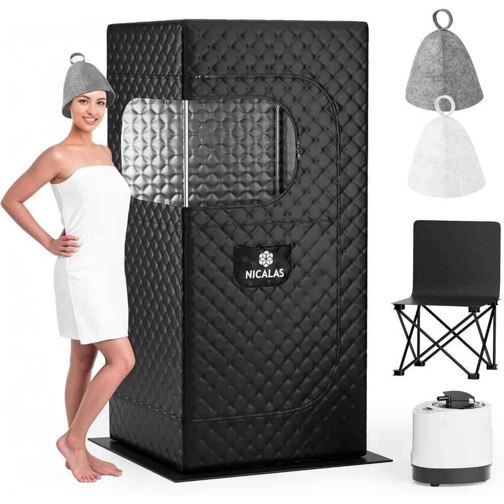 Portable Steam Sauna Box 3L 1500w Steamer,Portable Home Sauna Tent Gym & Yoga & Pilates,Personal Steam Sauna Home2.6x 2.6x 5.9