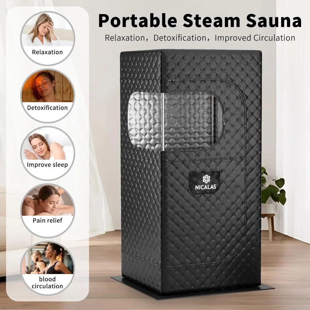 Portable Steam Sauna Box 3L 1500w Steamer,Portable Home Sauna Tent Gym & Yoga & Pilates,Personal Steam Sauna Home2.6x 2.6x 5.9