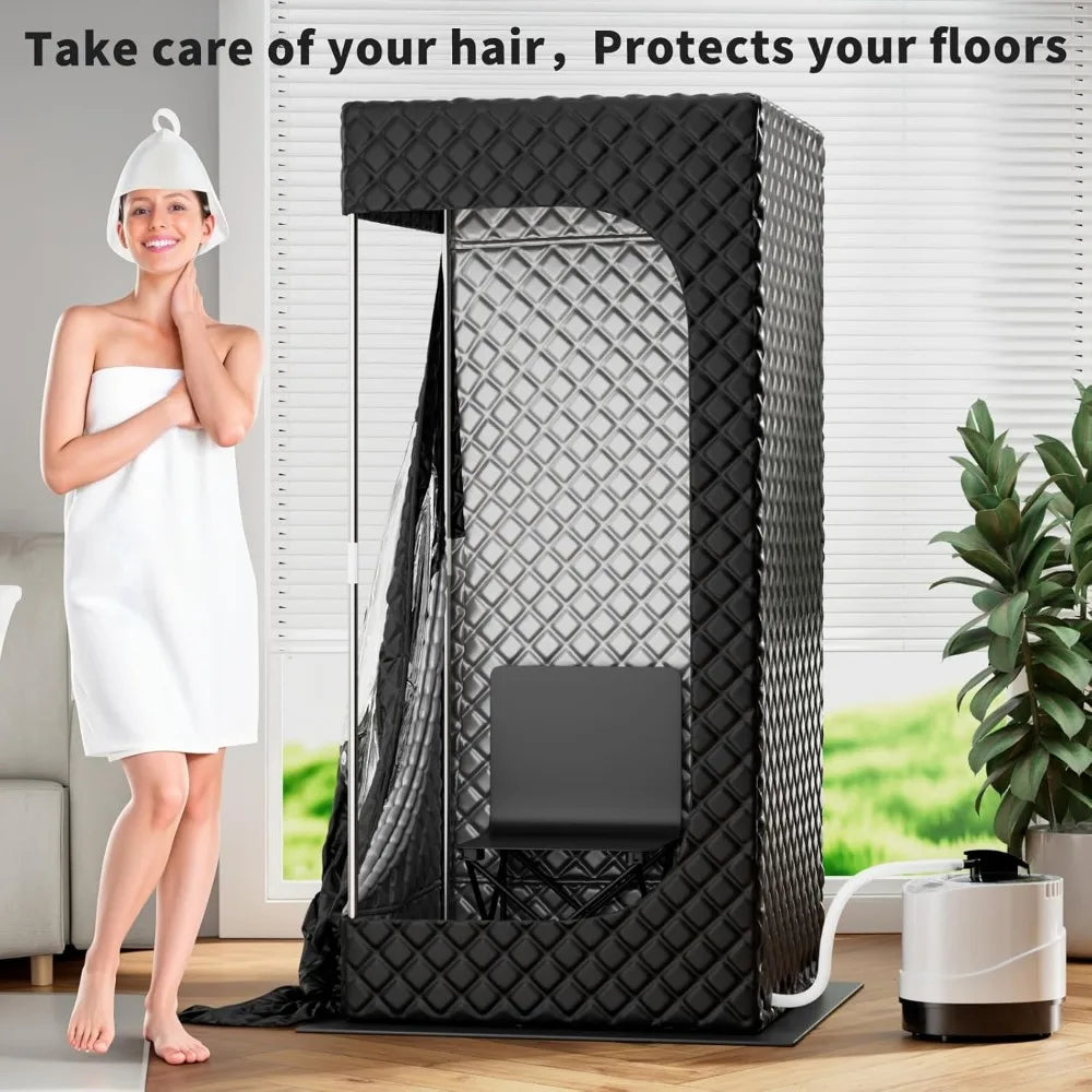 Portable Steam Sauna Box 3L 1500w Steamer,Portable Home Sauna Tent Gym & Yoga & Pilates,Personal Steam Sauna Home2.6x 2.6x 5.9