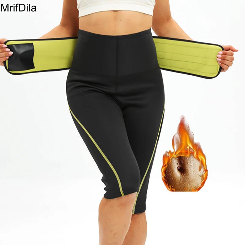 MrifDila Tummy Control Waist Shaper Hot Sweating Workout Pant Fat Burn Corset Waist Trainer Body Shaper Body Building Leggings