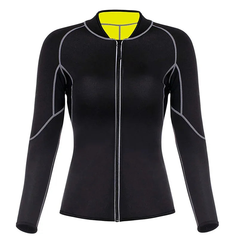 Sauna Slimming Tops Neoprene Sweat Thermal Suits Women Shirts With Sleeves Weight Loss Body Shaper Waist Trainer Shapewear